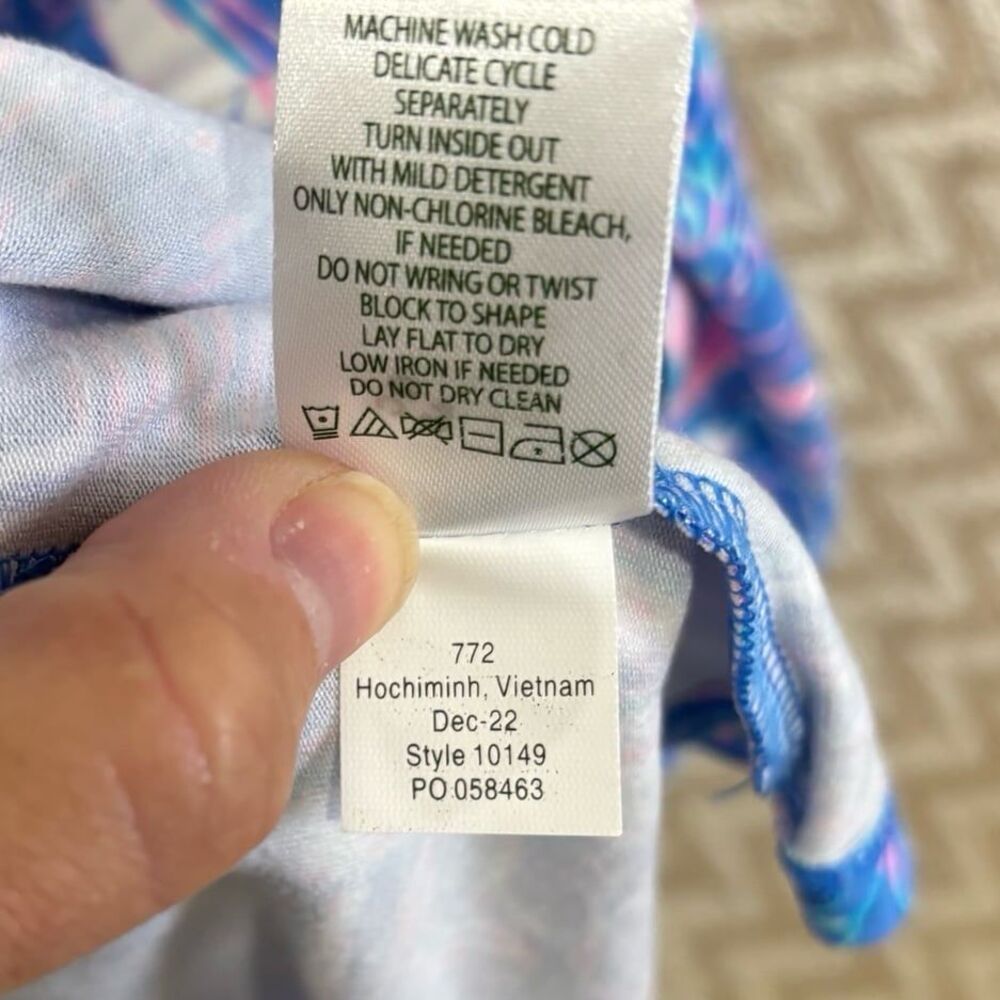 Lilly Pulitzer Kailua Smocked Shoulder Tie Dress Boca Blue - Picture 7 of 11
